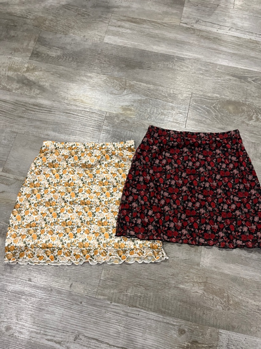Floral Mini Skirt - Red Rose & Yellow Blossom Options